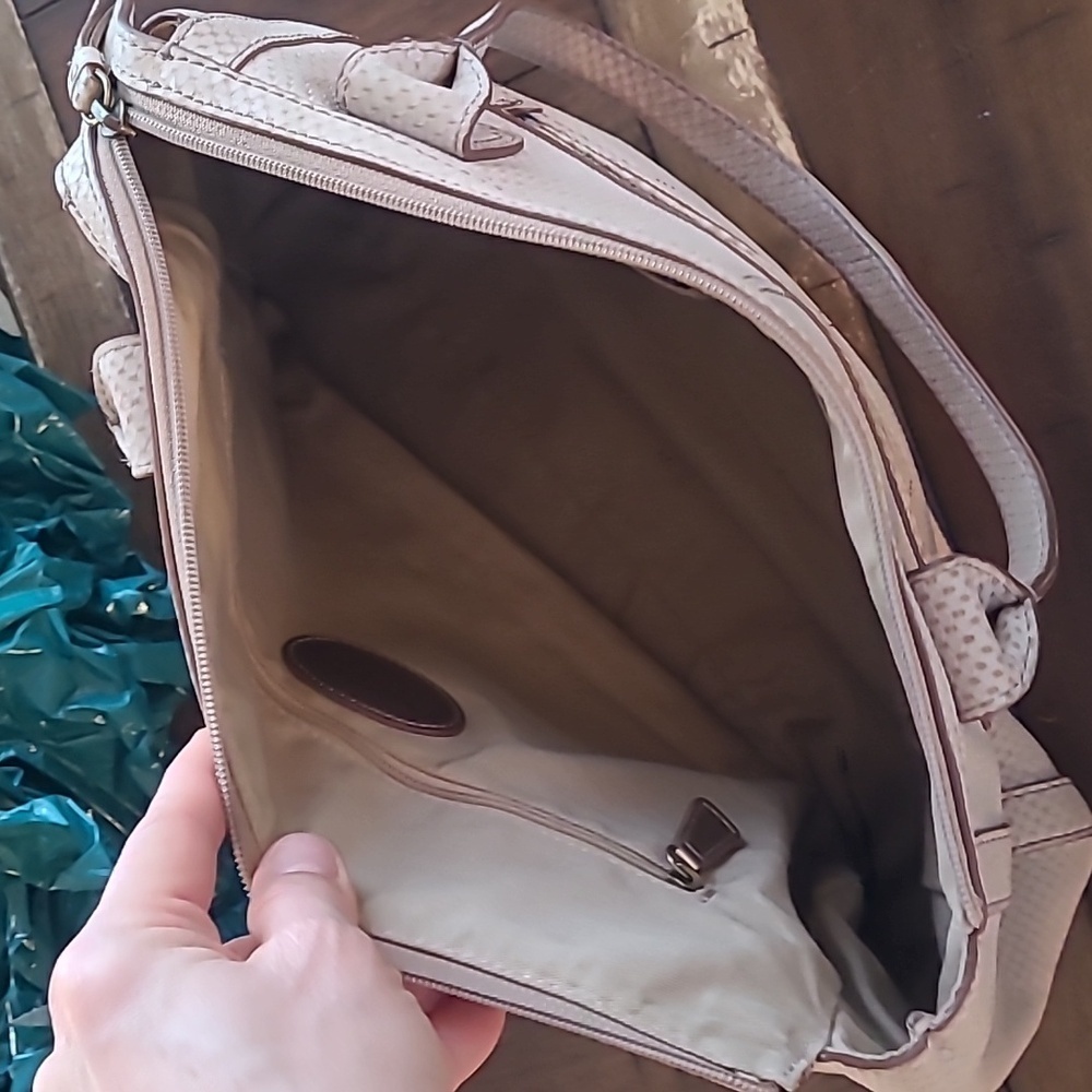 Fossil Tan Faux Snake Skin Shoulder Bag - Picture 6 of 8
